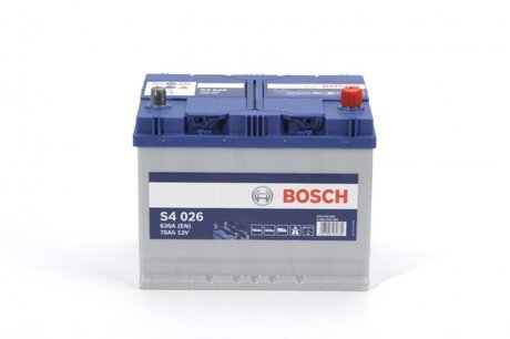 Аккумулятор 70ah-12v (s4026) (261x175x220),r,en630(азия) BOSCH 0092S40260