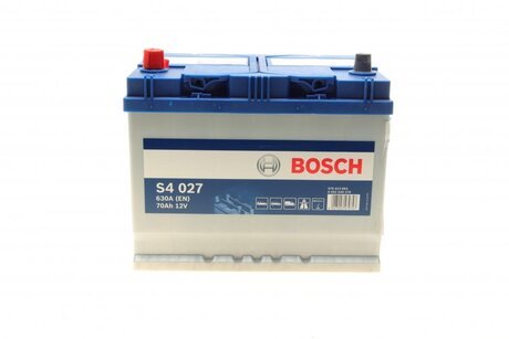 Аккумулятор 70ah-12v (s4027) (261x175x220),l,en630(азия) BOSCH 0092S40270