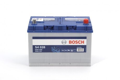 Аккумулятор 95ah-12v (s4028) (306x173x225),r,en830(азия) BOSCH 0092S40280