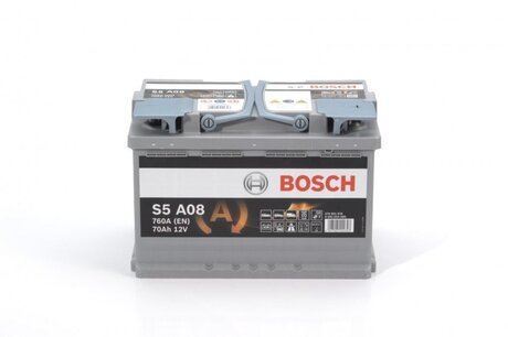 Аккумулятор 70ah-12v agm (s5a08) (278х175х190), r, en 760 BOSCH 0092S5A080