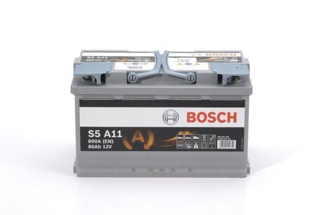 Аккумулятор 80ah-12v agm (s5a11) (315x175x190),r,en800 BOSCH 0092S5A110