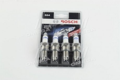 Свеча зажигания wr78x super4 (niva 1.7i, daewoo matiz 0.8) (4 шт. блист.) BOSCH 0242232804