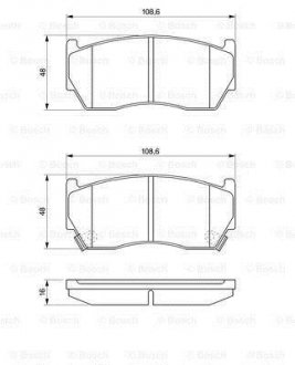 Тормозные колодки дисковые, к-кт. BOSCH 0986424369