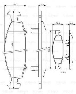 Тормозные колодки дисковые, к-кт. BOSCH 0986424666