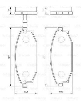 Гальмівні колодки, дискові BOSCH 0 986 424 727 (фото 1)