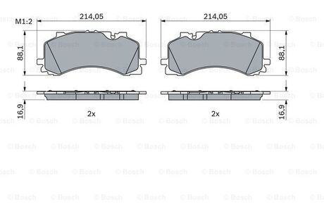 AUDI Комплект передних тормозных колодок Q7 15-, VW Touareg 17- BOSCH 0986424850