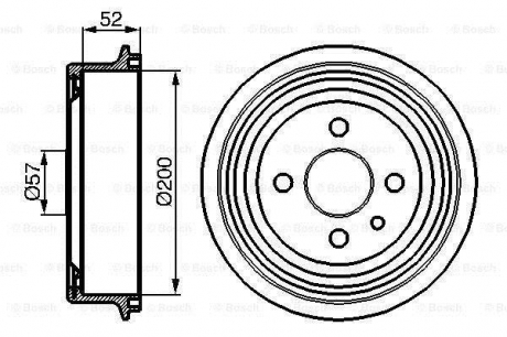 Барабан тормозной daewoo espero lanos nubira задн. BOSCH 0 986 477 018