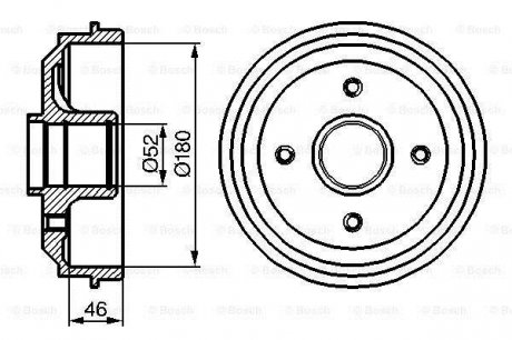 Тормозной барабан BOSCH 0 986 477 116