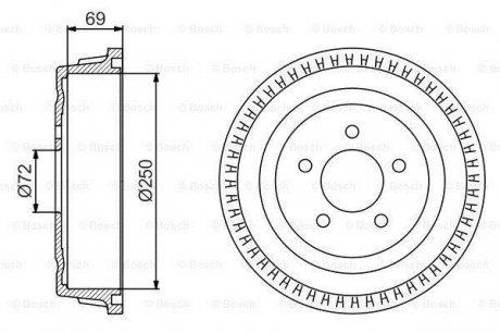 Тормозной барабан BOSCH 0 986 477 185