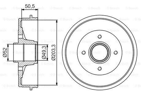 Гальмівний барабан BOSCH 0986477196 (фото 1)