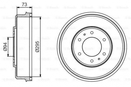 Гальмівний барабан MITSUBISHI L200/Pajero \'\'2.5-3.5 \'\'05>> BOSCH 0986477232