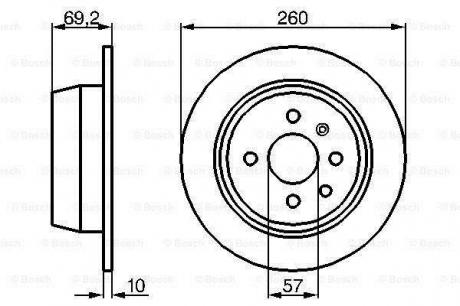 Гальмівний диск OPEL AstraF/VectraA/VectraB F "92-"03 BOSCH 0986478086