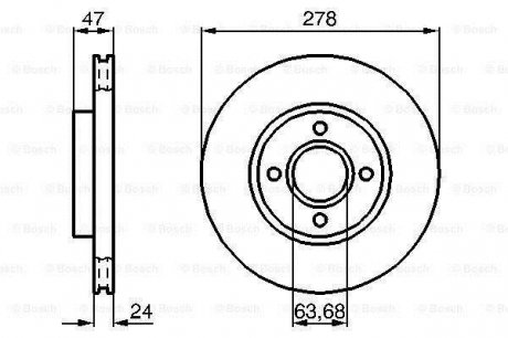 ДИСК ТОРМОЗНОЙ FORD COUGAR 98-01, MONDEO I 93-96, MONDEO I СЕДАН 93-96, MONDEO I 93-96, MONDEO II BOSCH 0986478427