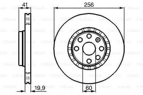 Тормозной диск передний OPEL Astra/Corsa/Vectra/Ti BOSCH 0986478535