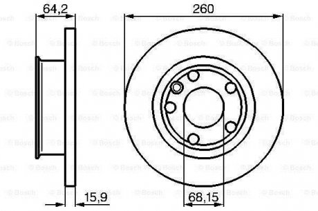 Гальмівний диск VW California, Caravelle, Multivan, Transporter T4 F BOSCH 0986478547