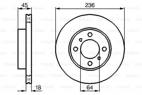 Гальмівний диск MITSUBISHI Carisma/Colt/Lancer \'\'F BOSCH 0986478572