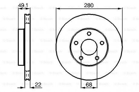 Диск тормозной вентилируемый BOSCH 0986478833