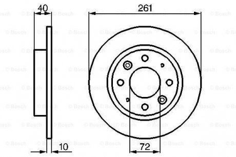 ДИСК ТОРМОЗНОЙ KIA CARENS II 02 -, CLARUS 96 -, CLARUS 98- BOSCH 0 986 479 018