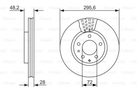 Гальмівний диск MAZDA CX7 АКПП \'\'F BOSCH 0986479758