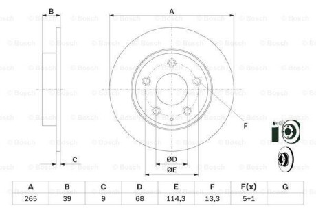 Диск торм. зад. MAZDA 3 -19 BOSCH 0986479E54