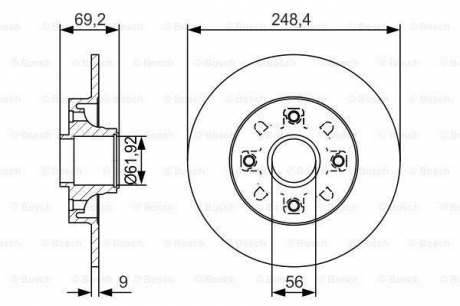 Диск гальмівний BOSCH 0986479S43