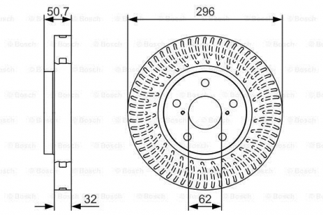 Гальмівний диск LEXUS/TOYOTA GS/IS/Mark X \'\'FR - кратн. 1 шт BOSCH 0986479T37