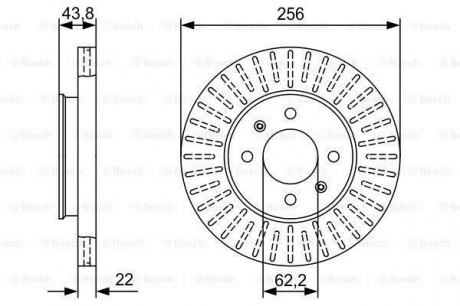 Диск тормозной mb (w221) e420 e500 06-, s320-500 05- задн. BOSCH 0 986 479 W05