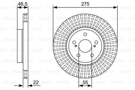 TOYOTA Диск торм. пер. Corolla 1,6-1,8VVTi 07- BOSCH 0986479W13