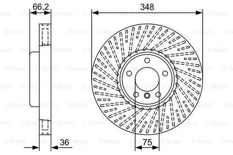 BMW диск гальмівний перед.лів.F10,6,7F 01 10- BOSCH 0986479W19