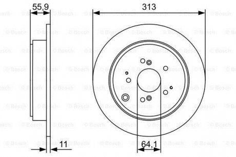 Диск гальмівний ACURA/HONDA MDX/MR-V/Pilot R 3,5 05>> BOSCH 0986479W23