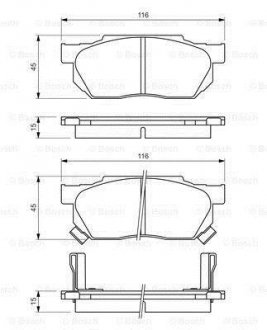 Тормозные колодки дисковые, к-кт. BOSCH 0986490440