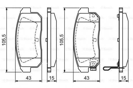 Тормозные колодки дисковые, к-кт. BOSCH 0986494223