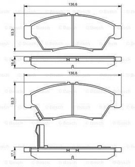 Гальмівні колодки, дискові BOSCH 0986494238 (фото 1)