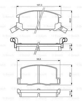 Гальмівні колодки, дискові BOSCH 0986494412 (фото 1)