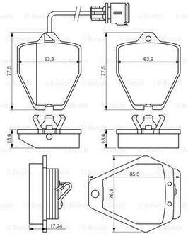 Гальмівні колодки, дискові BOSCH 0986494436