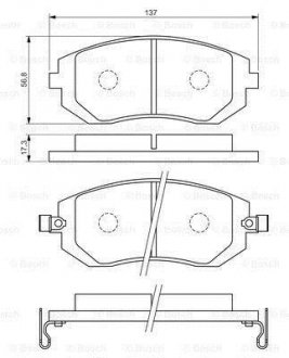 Гальмівні колодки SUBARU Forester/Impreza/Legacy "F "09>> BOSCH 0986494558