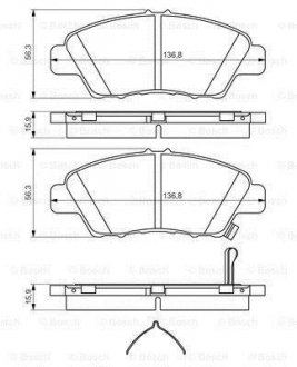 Гальмівні колодки, дискові BOSCH 0986494562