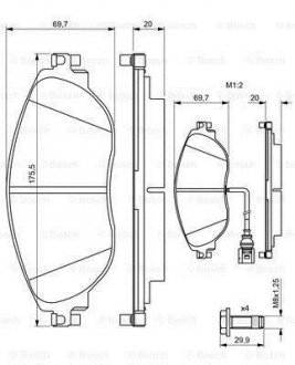 Тормозные колодки, к-кт. BOSCH 0986494704