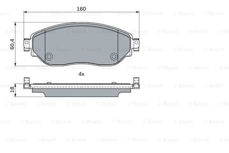 Колодки тормозные renault traficopel vivaro 14- передние BOSCH 0986494741