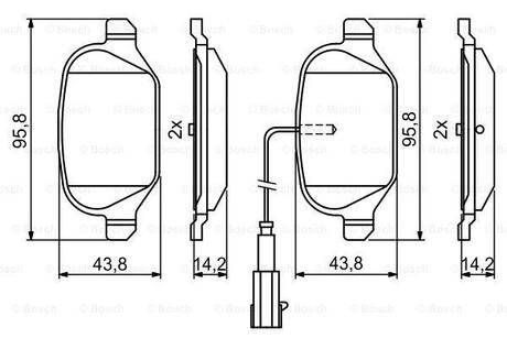 Гальмівні колодки, дискові BOSCH 0986494779