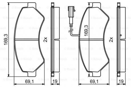 FIAT К-т гальмівних колодок передн.Ducato,Jumper 06- BOSCH 0986494799