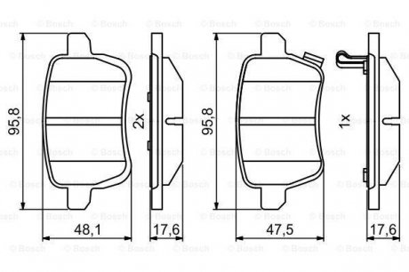 Гальмівні колодки, дискові BOSCH 0986494802