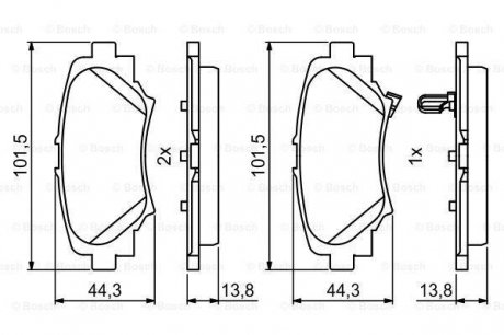 Гальмівні колодки, дискові BOSCH 0986494803