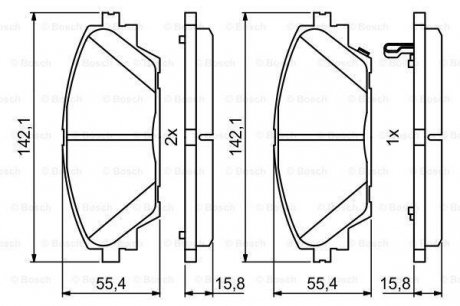 Гальмівні колодки дискові MAZDA 3/Axela/CX-3 \'\'F BOSCH 0986494804