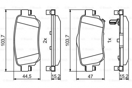 Тормозные колодки BOSCH 0986494816