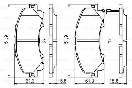 Комплект гальмівних колодок з 4 шт. дисків BOSCH 0986494821