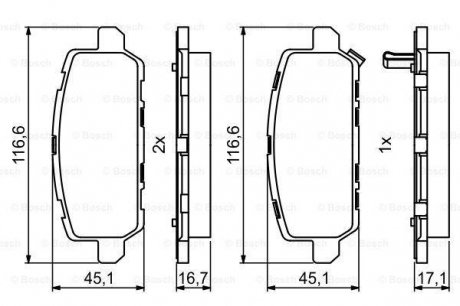 Колодки гальмівні дискові BOSCH 0986494838