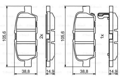 Гальмівні колодки NISSAN Murano/Qashqai/X-Trail/Teana/Tiida "R "07>> BOSCH 0986494857