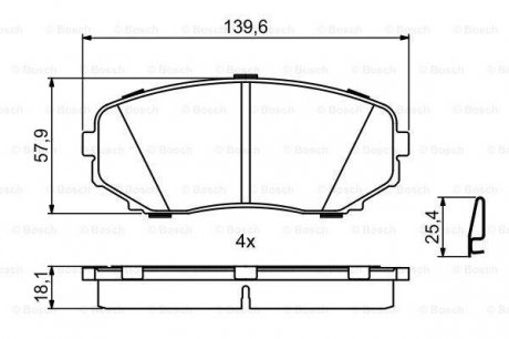 Гальмівні колодки, дискові BOSCH 0986494879