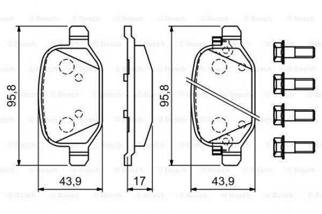 Гальмівні колодки, дискові BOSCH 0986494934